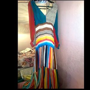 Farm Rio Thalita Stripe Maxi Dress